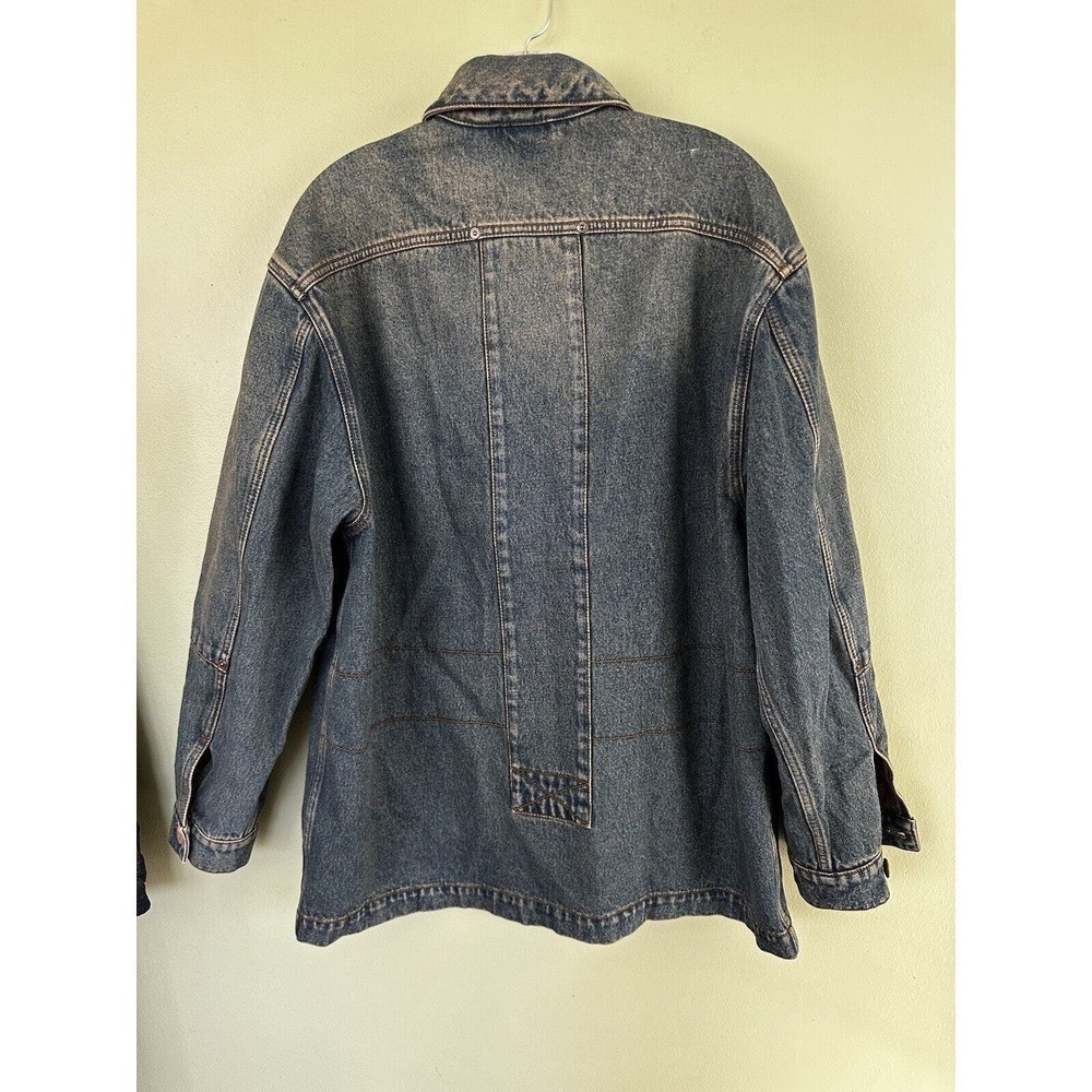 Burberry Mens Denim Jacket Oversized Jean Italy Size 46 Shacket Large Carpenter - Picture 2 of 16
